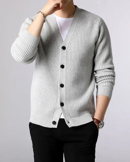 Men's Cardigan - Single Breasted Casual Knit Sweater