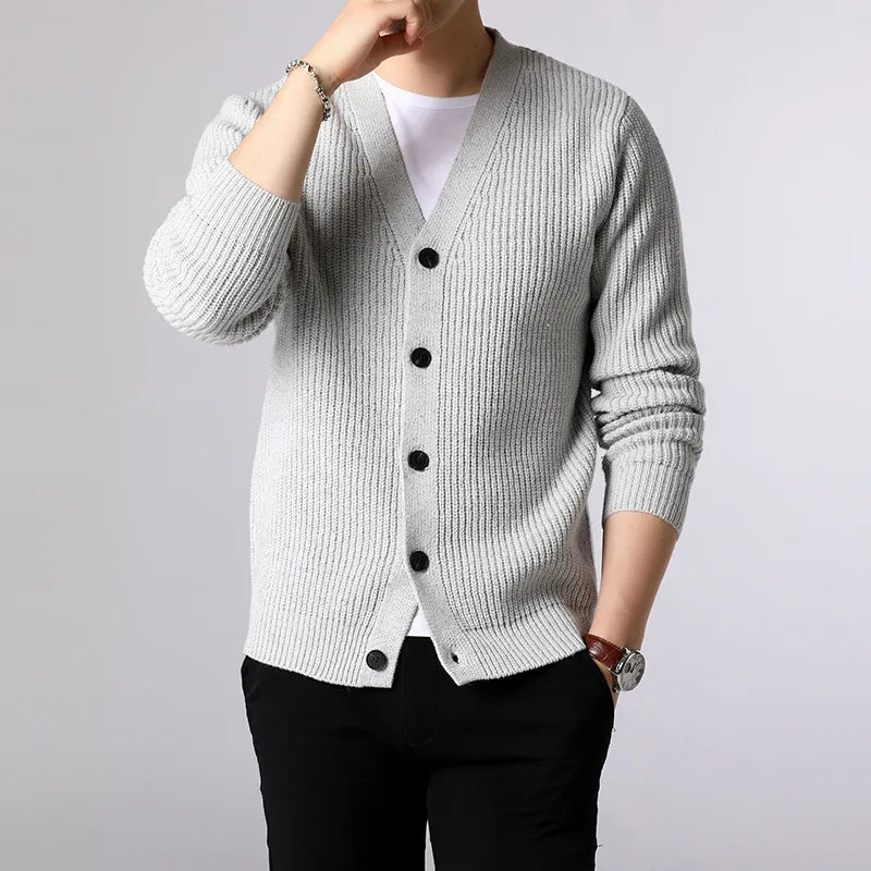 Men's Cardigan - Single Breasted Casual Knit Sweater