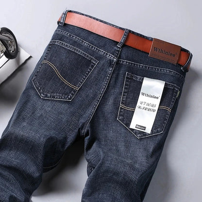 Men's Classic Straight Fit Stretch Denim Jeans - Regular Length