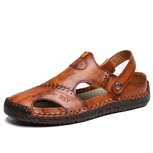 Classic Roman Sandals for Men in Faux Leather