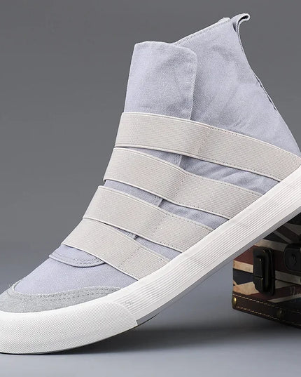 Men's High Top Slip-On Canvas Sneakers - Stylish & Comfortable Flats