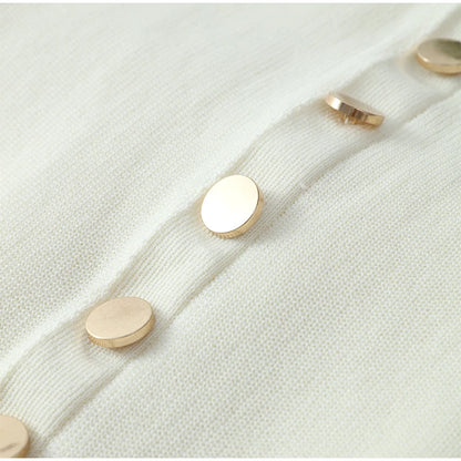Stylish Women's Long Sleeveless Knitted Dress with Buttons