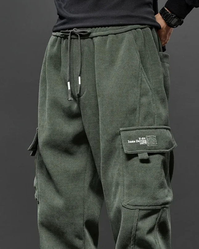 Men's Straight-Leg Joggers with Elastic Waist and Side Pockets