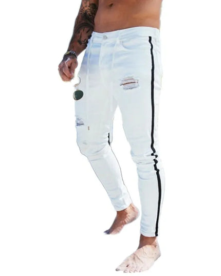 Men's Ripped Skinny Denim Jeans - Casual Style