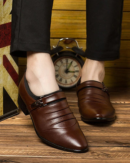 Classic Men’s Slip-On Dress Shoes in PU Leather