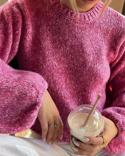 Women’s Backless Knitted Sweater - Casual Long Sleeve