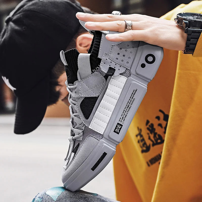 Men's Casual Sneakers - Breathable Luxury Trainers With Trendy Design