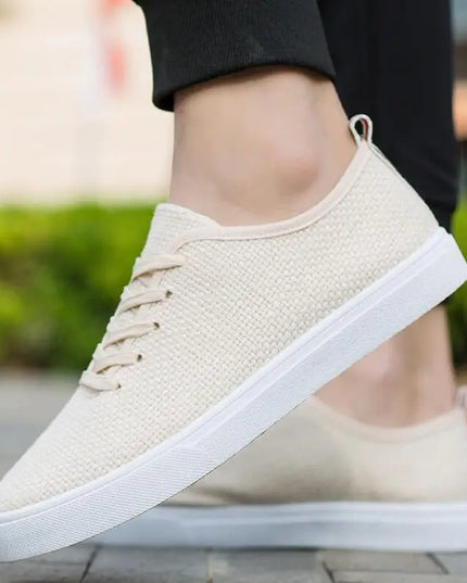 Breathable Mesh Canvas Men’s Lightweight Walking Flats
