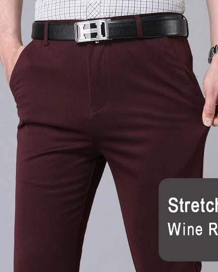 Men's Stretchy Straight Leg Trousers - Various Colors