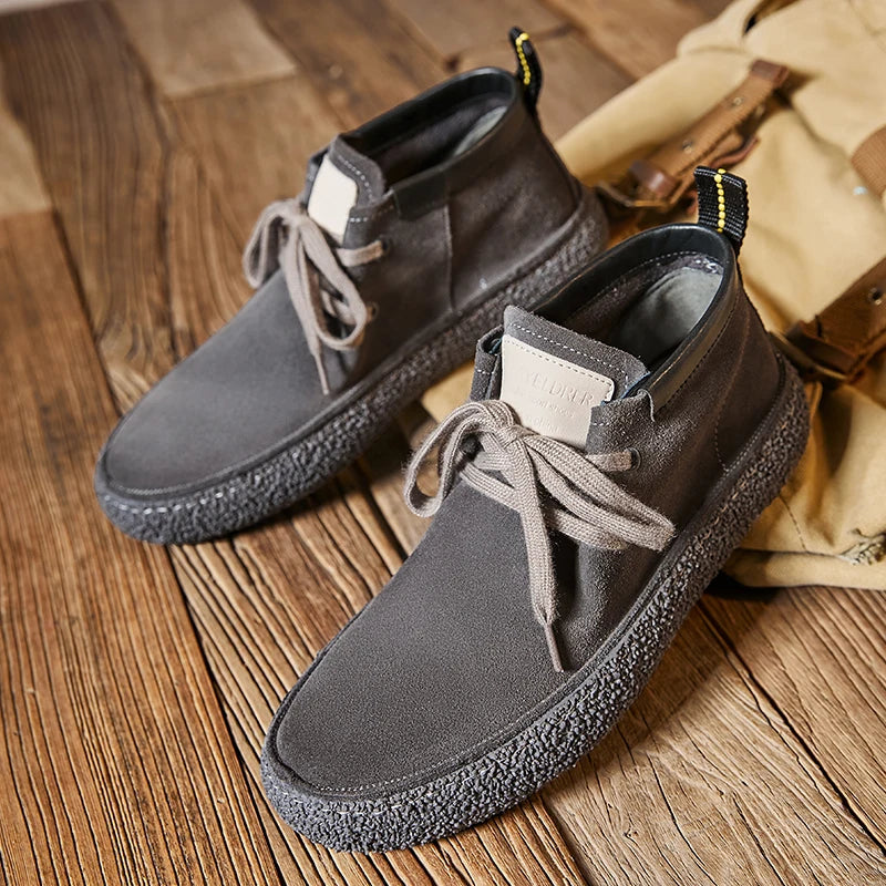 Men's Genuine Suede Leather Casual Shoes - Stylish & Comfortable Footwear for Men