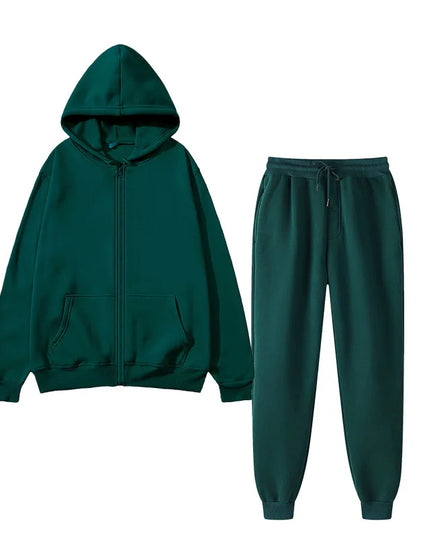 Unisex Two-Piece Hooded Sweater and Sweatpants Set - Casual Lounge Wear, Athletic Activewear, Comfortable Fit