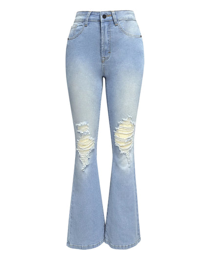 Women's Flare Jeans - Casual High-Waist Long Slim Pants