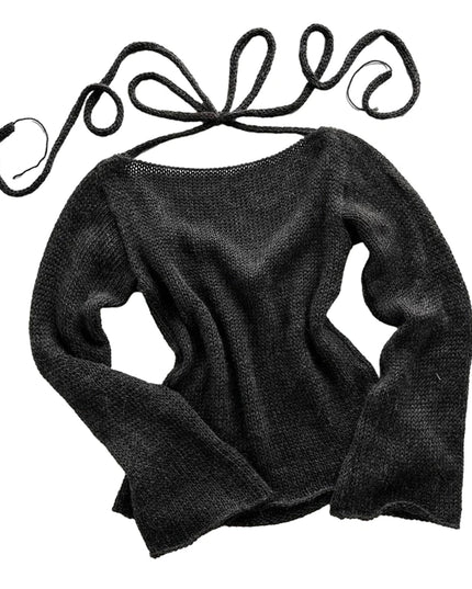 Women's Off-Shoulder Long Sleeve Knitted Sweater