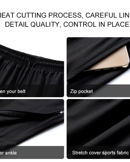 Men's Quick-Dry Sweatpants with Zipper Pockets