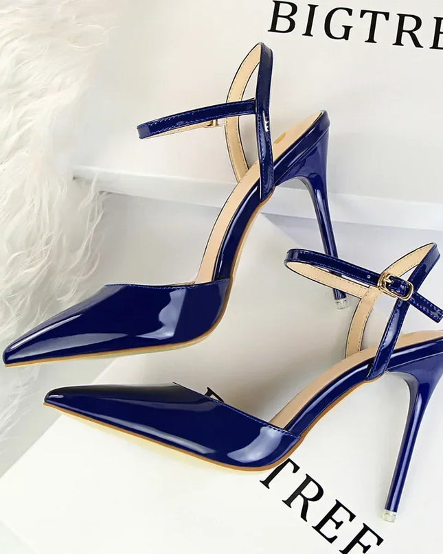 BIGTREE Women's Pointed Toe Buckle Strap Stiletto Heels