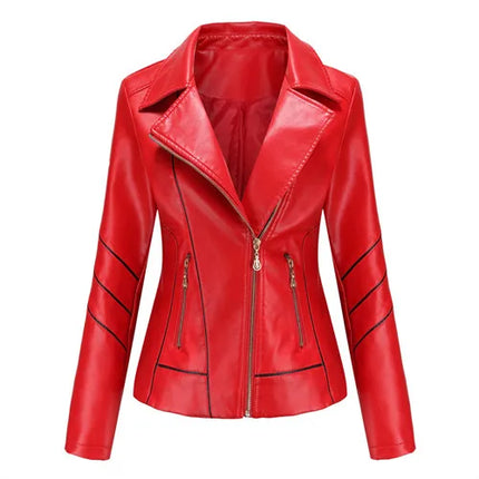 Women's PU Faux Leather Casual Biker Jacket
