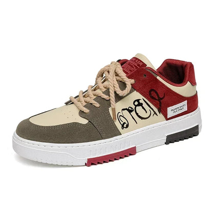 Men's Multicolour Graffiti Print Lace-Up Sneakers