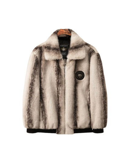 Men's Warm Lapel Imitation Mink Jacket