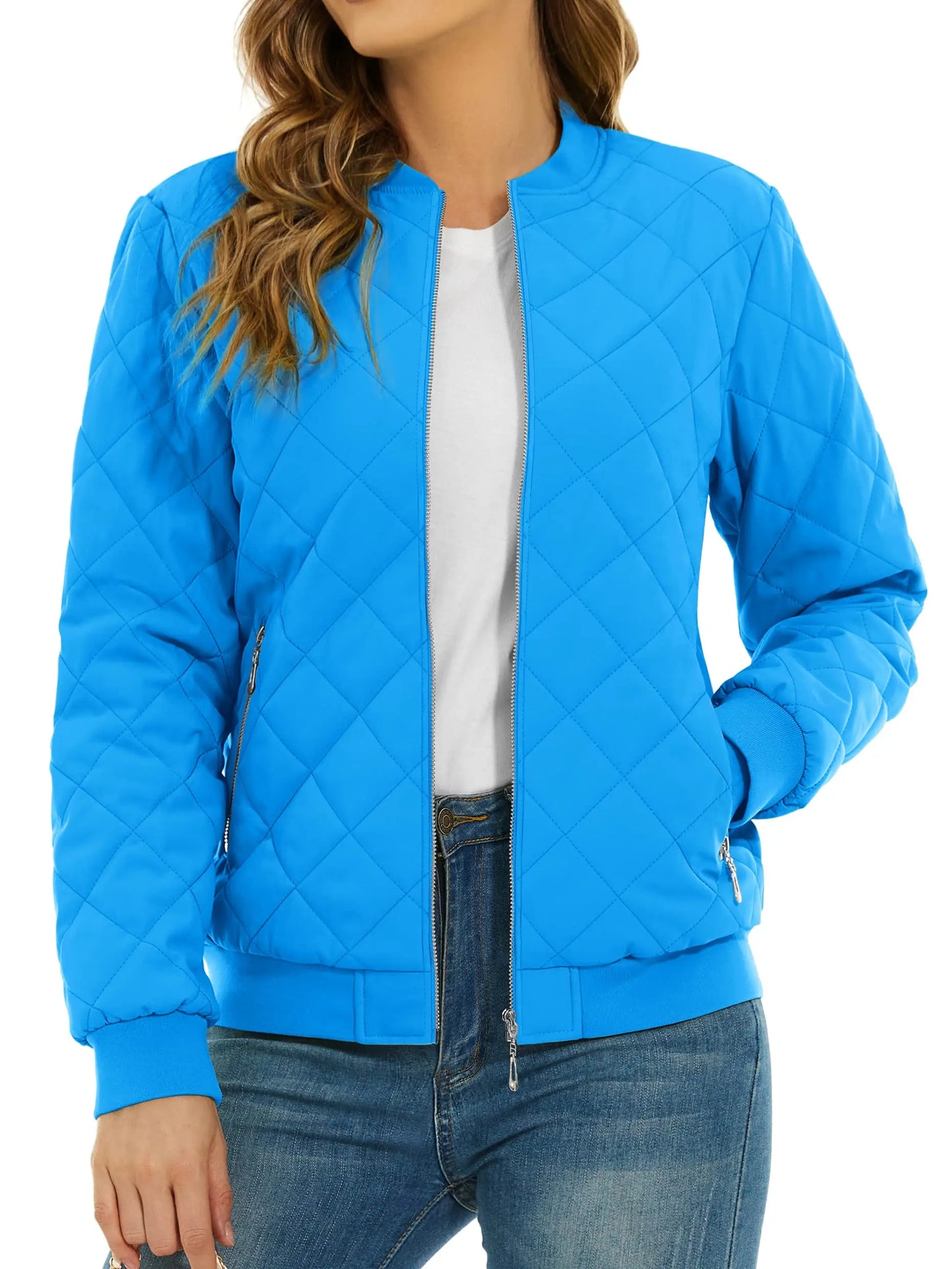 TACVASEN Women's Padded Warm Jacket – Diamond Quilted Zip-Up Winter Coat