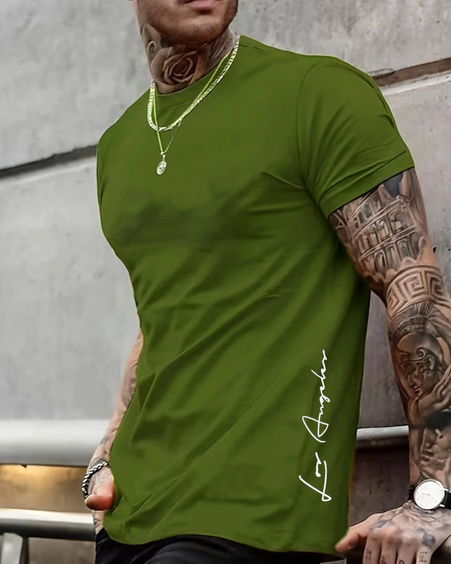 Men's Cotton T-Shirt with Los Angeles Print