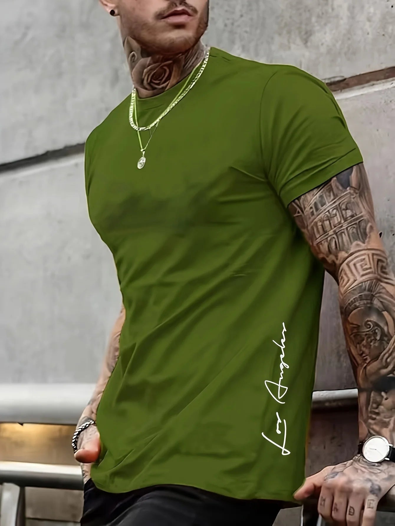 Men's Cotton T-Shirt with Los Angeles Print