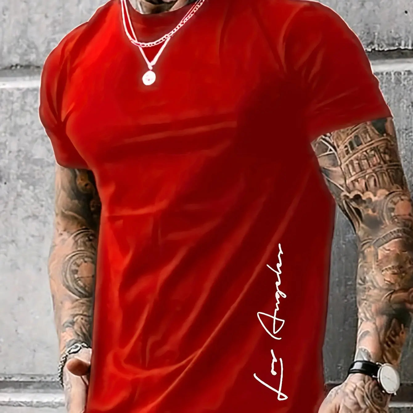 Men's Cotton T-Shirt with Los Angeles Print