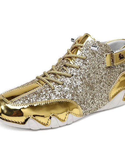 Men's Glossy High-Top Sneakers – Stylish & Durable Men's Shoes