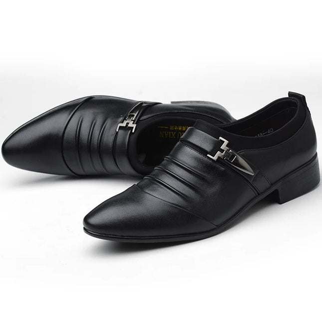 Classic Men’s Slip-On Dress Shoes in PU Leather
