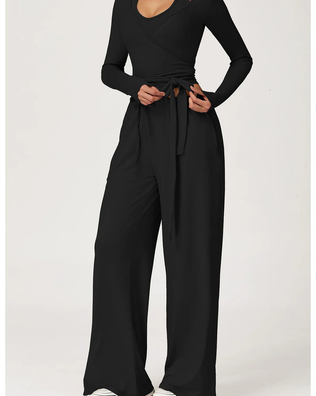 Women's 2/3 Pieces Quick-Dry Vest/Cropped Top and Drawstring Pants Set