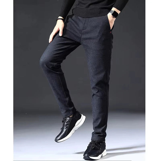 Men's Casual Straight Leg Long Pants - Slim Fit Design