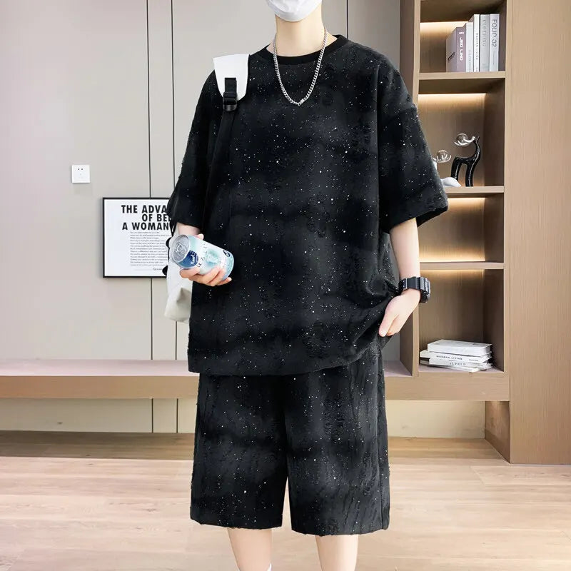 Men's Loose Fit 2-Piece T-Shirt and Shorts Set