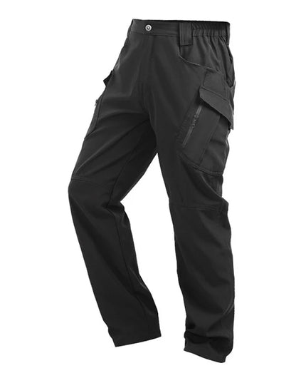 Men's Slim Fit Casual Pants with Multiple Pockets and Micro Elasticity