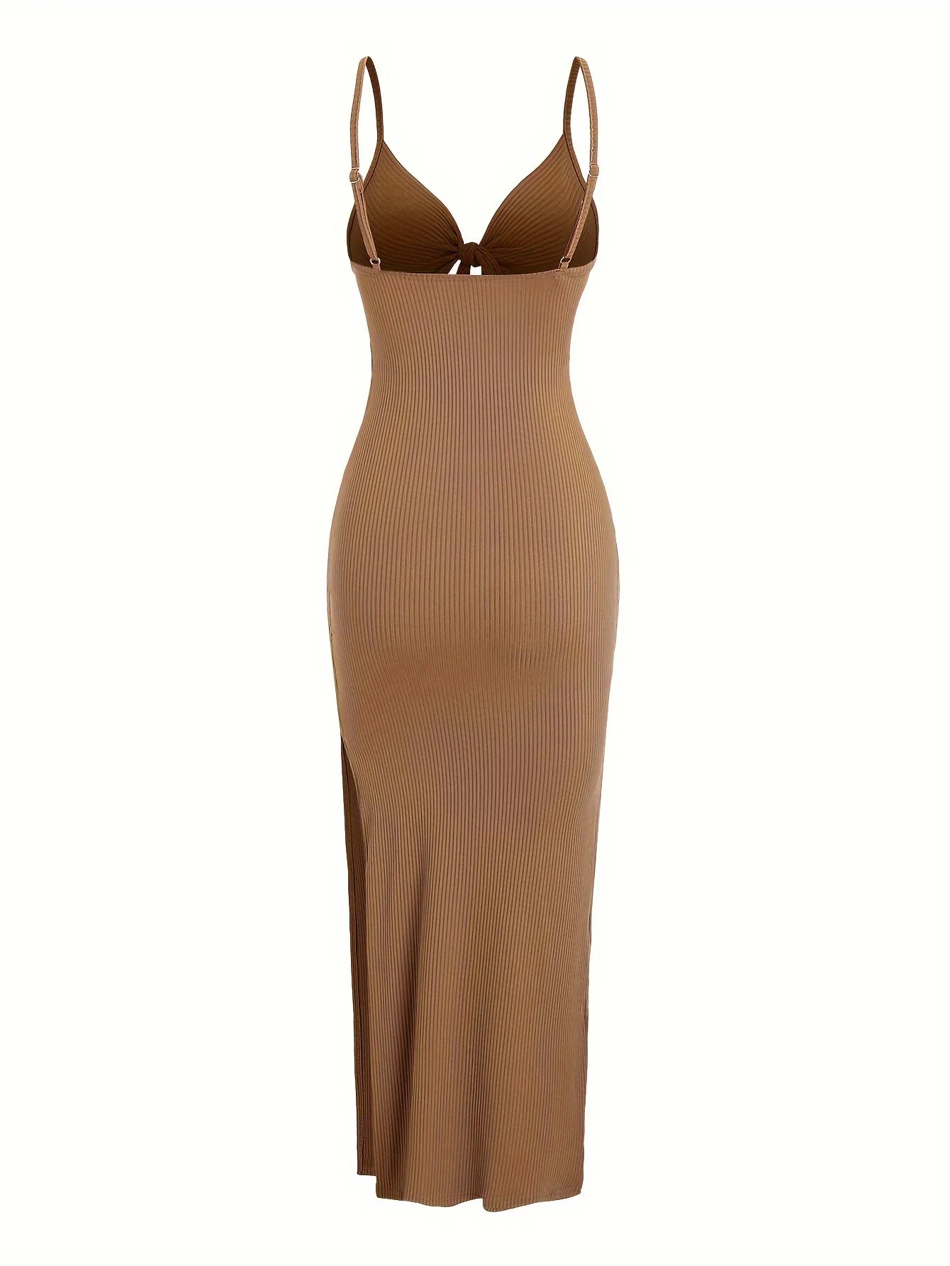 Women's Sleeveless Suspender Dress - Flattering Back Design with a Sultry Long Skirt