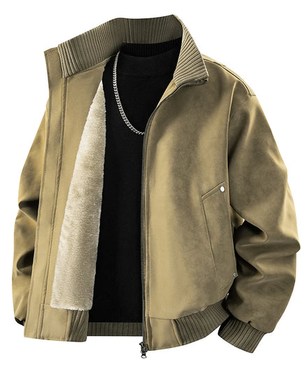Men's Thick Fleece Jacket – Loose Fit Warm Winter Coat for Men