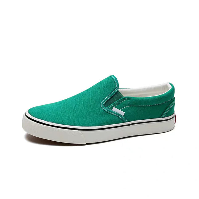 Unisex Breathable Canvas Sneakers for Men and Women – Casual Slip-On Flat Rubber Shoes