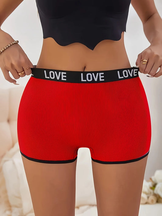 Women's 7-Pair Mixed Color "Love" Print Briefs