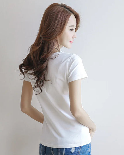 Women's Slim Fit Round and V Neck T-Shirt