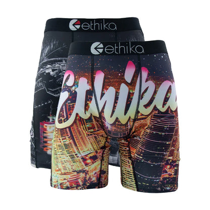 ETHIKA Men's 2-Pack Breathable Boxer Briefs Underwear