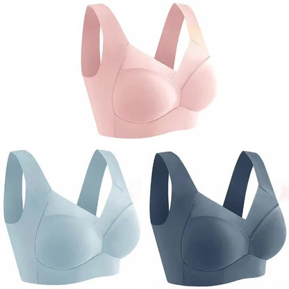 Set of 3 Ice Silk Seamless Sports Bras - Comfortable, Anti-Sagging, No Steel Ring Design