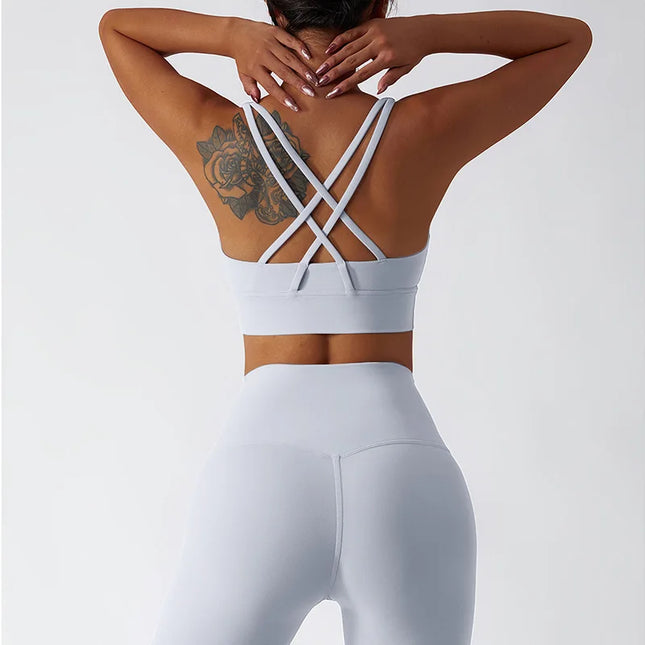 2-Piece Women's Yoga Set: Push-Up Bra and Leggings Combo - Various Colors
