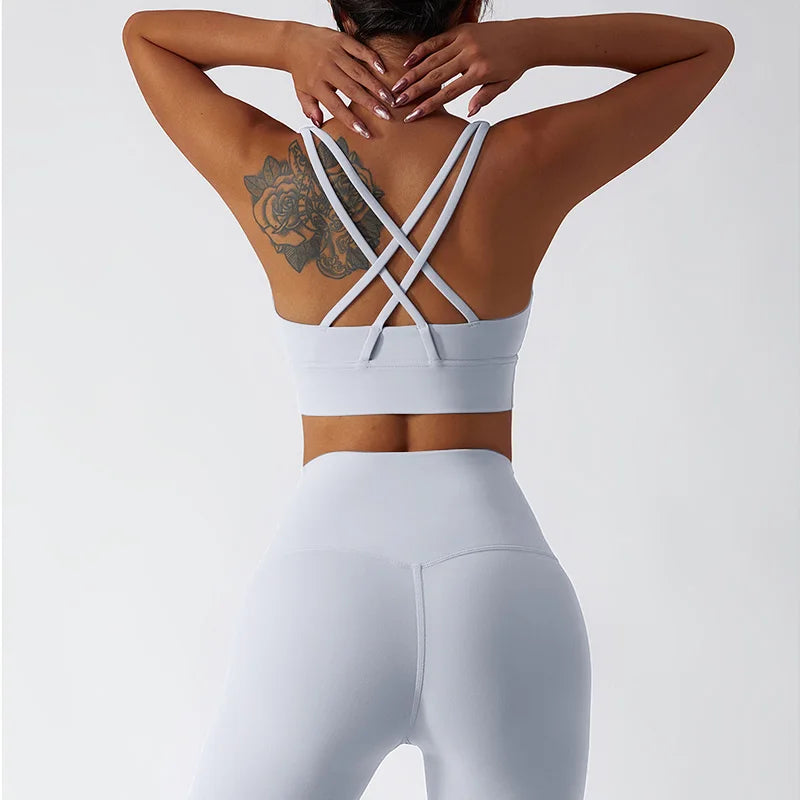 2-Piece Women's Yoga Set: Push-Up Bra and Leggings Combo - Various Colors