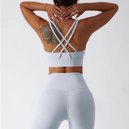 2-Piece Women's Yoga Set: Push-Up Bra and Leggings Combo - Various Colors
