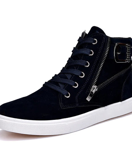 Men's Breathable High Top Casual Sneakers with Side Zipper