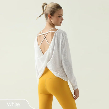Women's Crossover Back Long Sleeve Sweater
