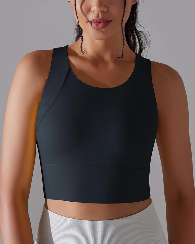 Nylon Women's Sports Bra - Stretchy Elastic Fitness Top - Various Colors