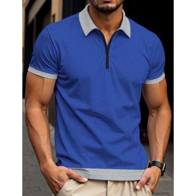 Men's Casual Fit Polo T-Shirt with Zipper