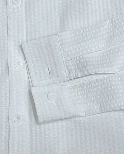 Men's Long Sleeve Striped Shirt with Loose Fit  Casual