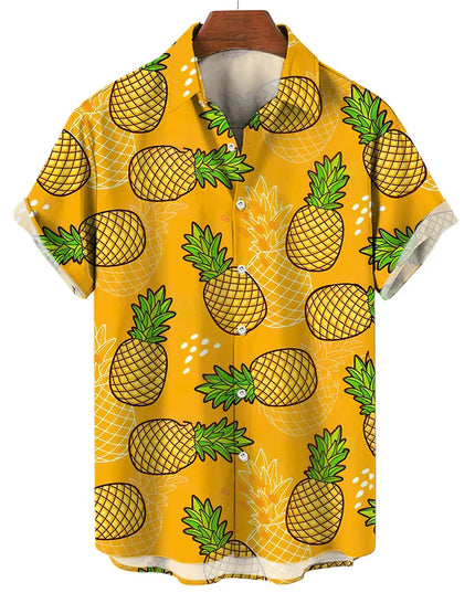 Men's T-Shirt with a Variety of Fruit and Animated Print