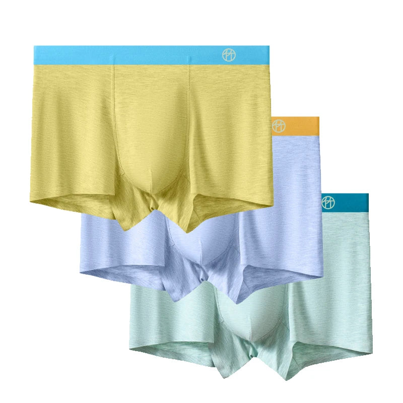 3-Pack Bamboo Fiber Men's Breathable Boxer Briefs – Comfortable, Eco-Friendly Men’s Underwear Set