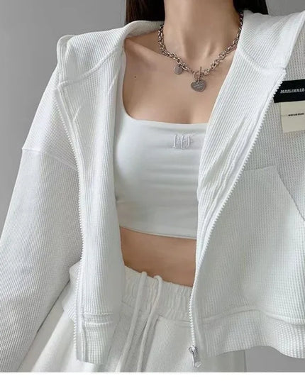 Women's Casual Hooded Zipper Sweater Jacket